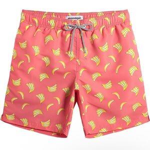 Men's Pink Banana Swim Trunks